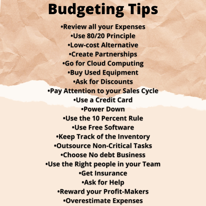 Budgeting tips